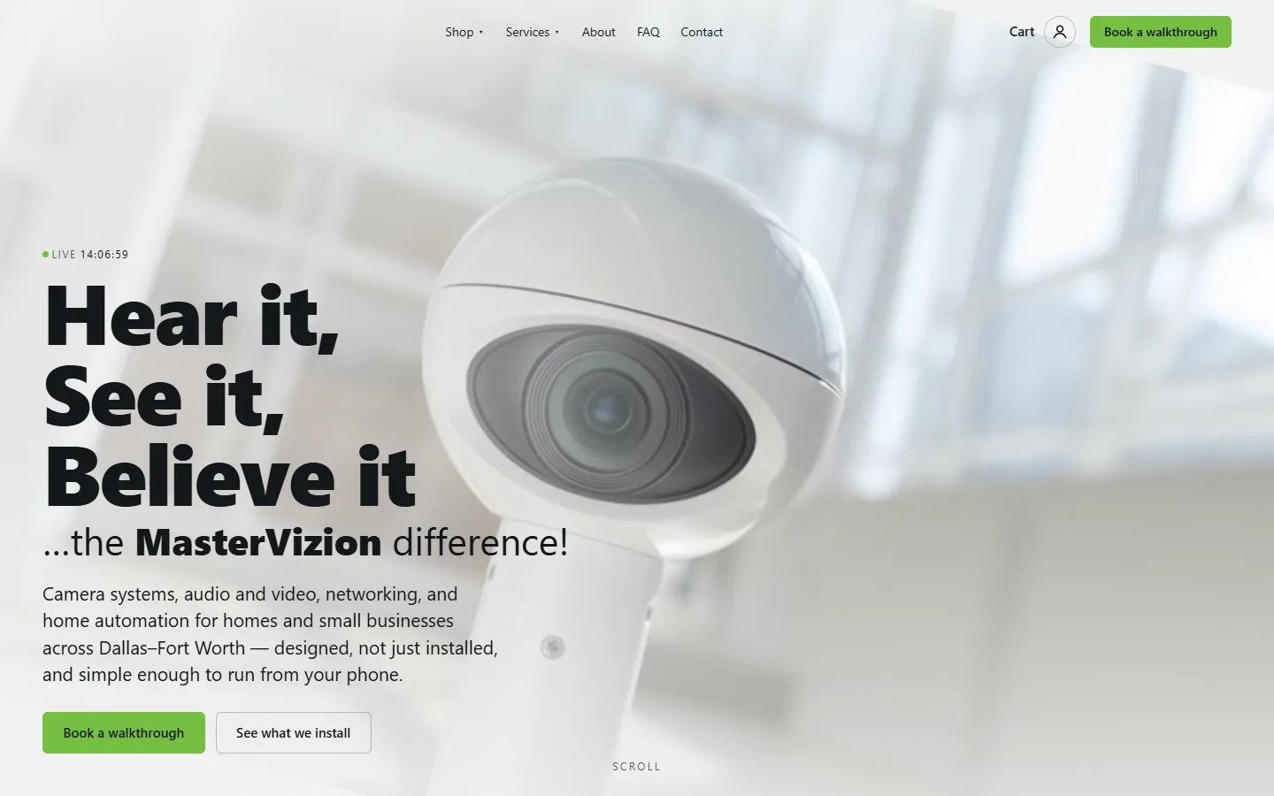 MasterVizion Technologies website — desktop homepage